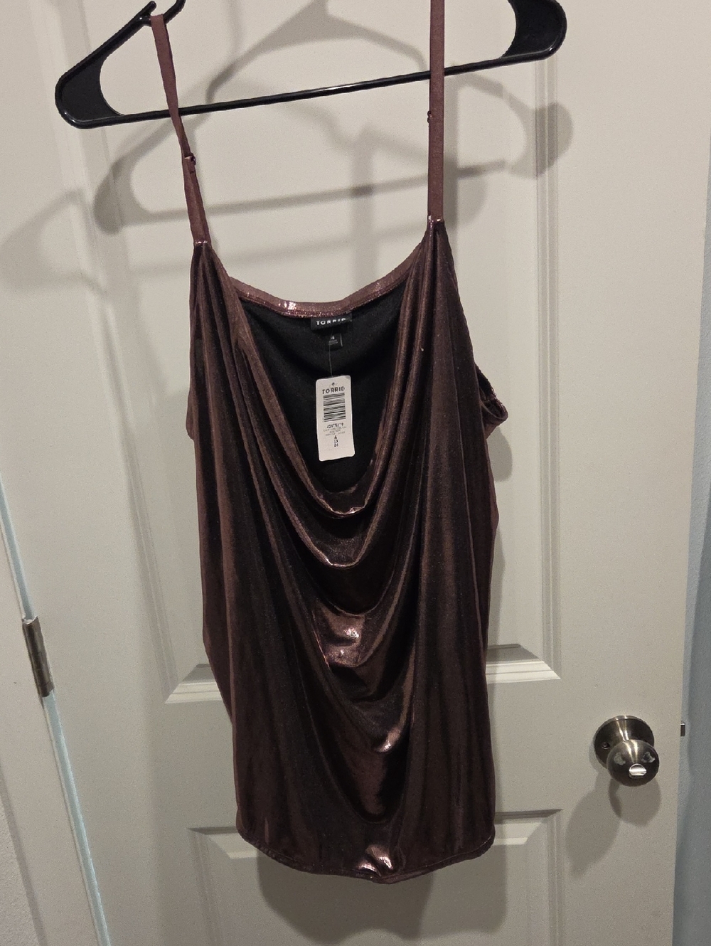 torrid Metallic Brown Draped Cowl Neck Camisole